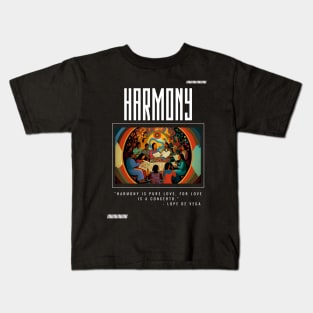 Harmony, Abstract, pop culture, white text Kids T-Shirt